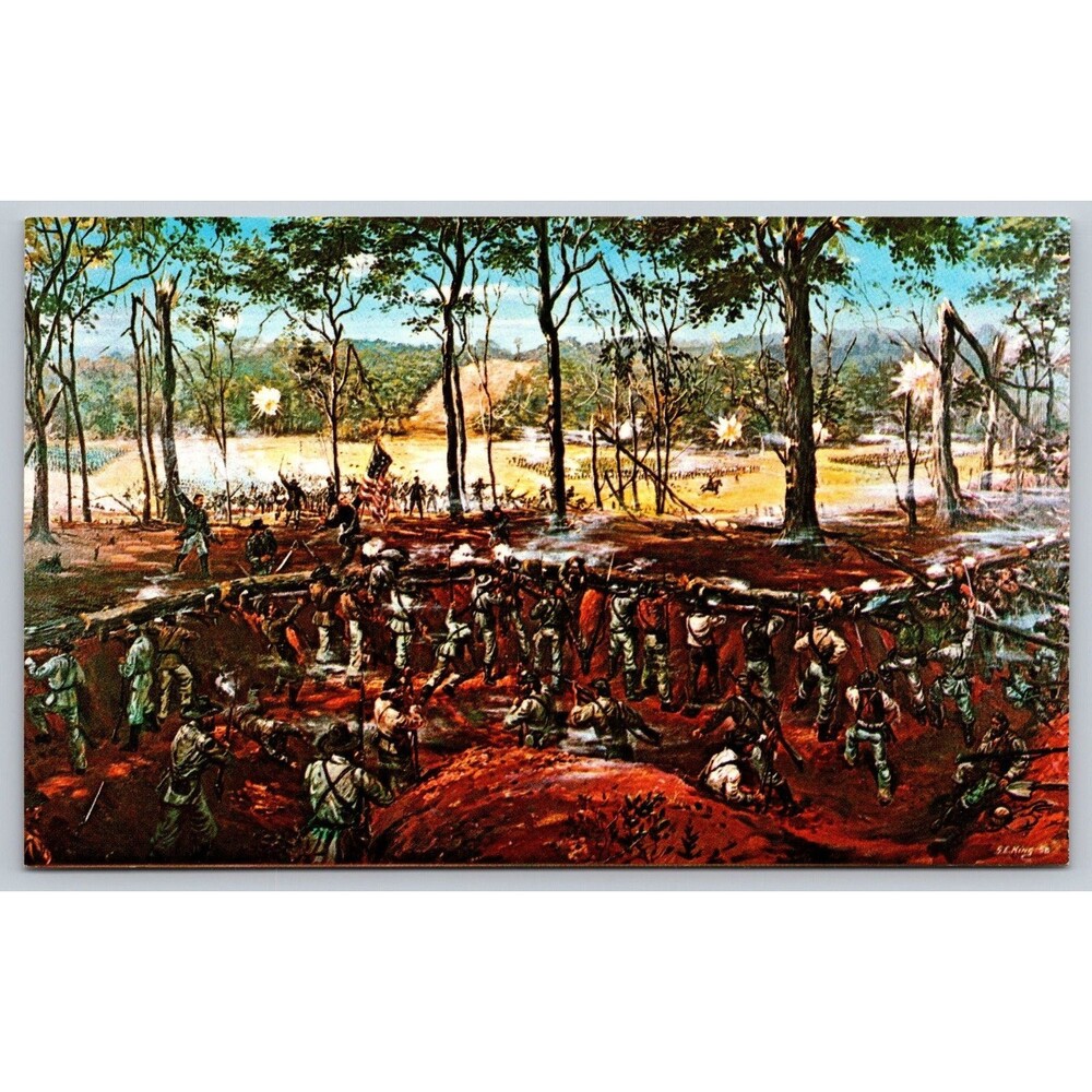 Cheatham Hill Painting Kennesaw Mountain Marietta GA Vintage Postcard Civil War